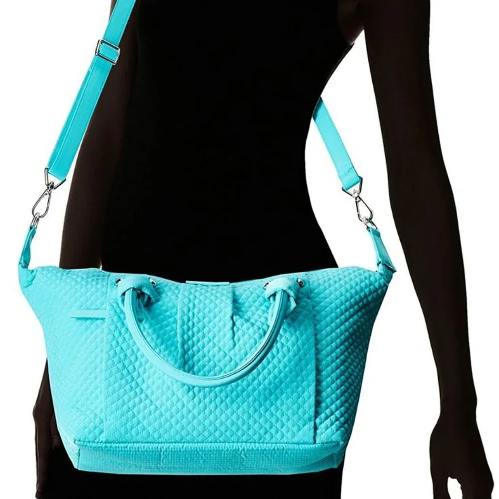 VERA BRADLEY HADLEY SATCHEL BAG TURQUOISE SEA NWT - Picture 2 of 2